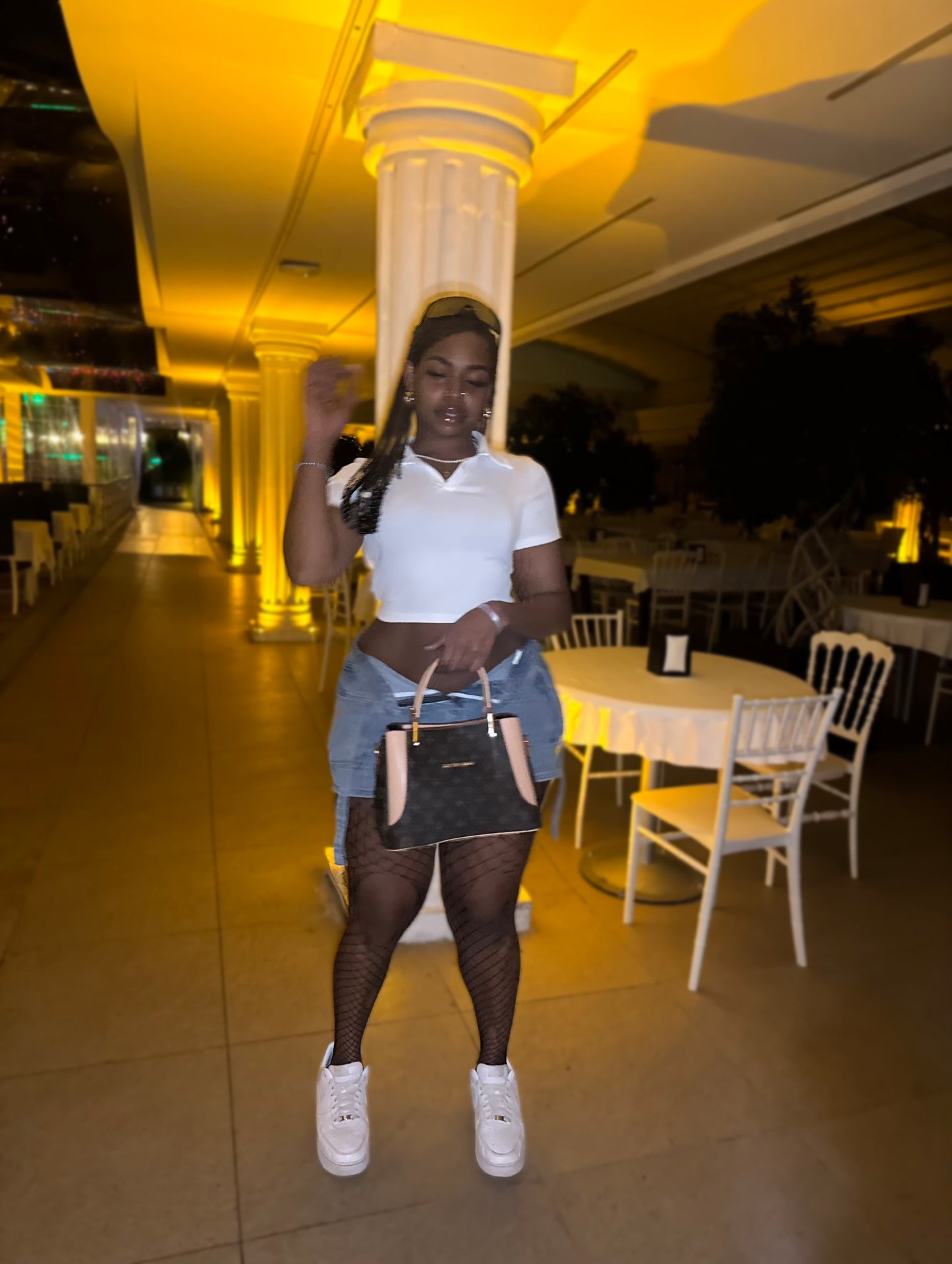 NYXLUX Curve Control Denim Cargo Skirt