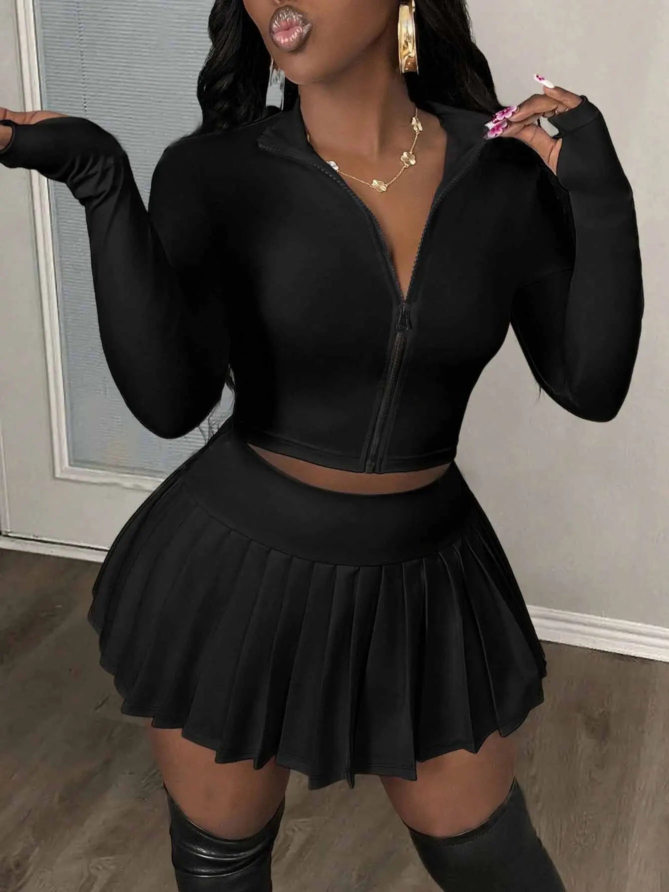 NYXLUX Serve & Win Two-Piece Set – Onyx